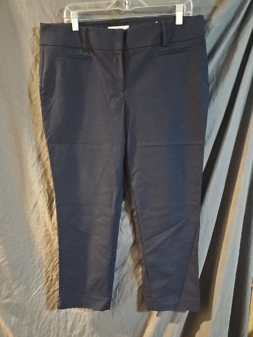 ANN TAYLOR LOFT The Riviera Cropped Pant: NAVY: Good Condition: Size 12